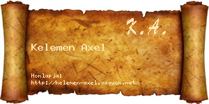 Kelemen Axel névjegykártya