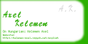 axel kelemen business card